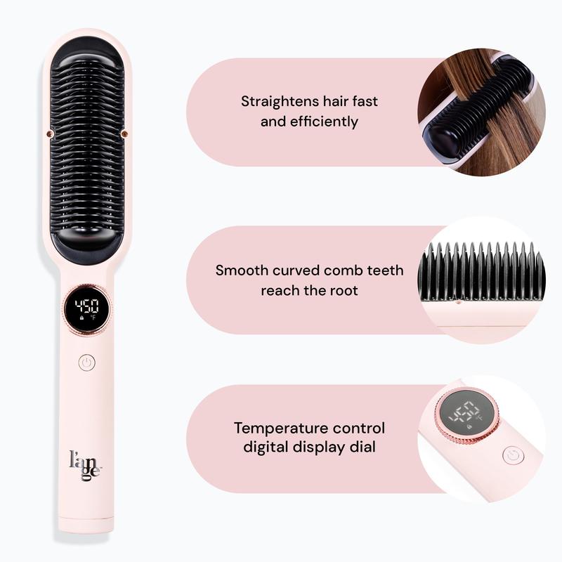 NEW! L’ange - Smooth-It 2-in-1 Digital Straightening Comb Blush