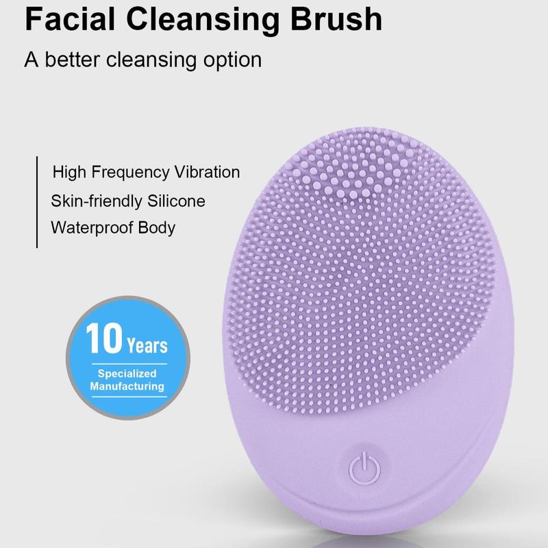 Electric Soft Silicone Tooth Facial Cleanser, Sonic Vibration Facial Deep Cleansing Brush, Gentle Exfoliation And Massage Tool