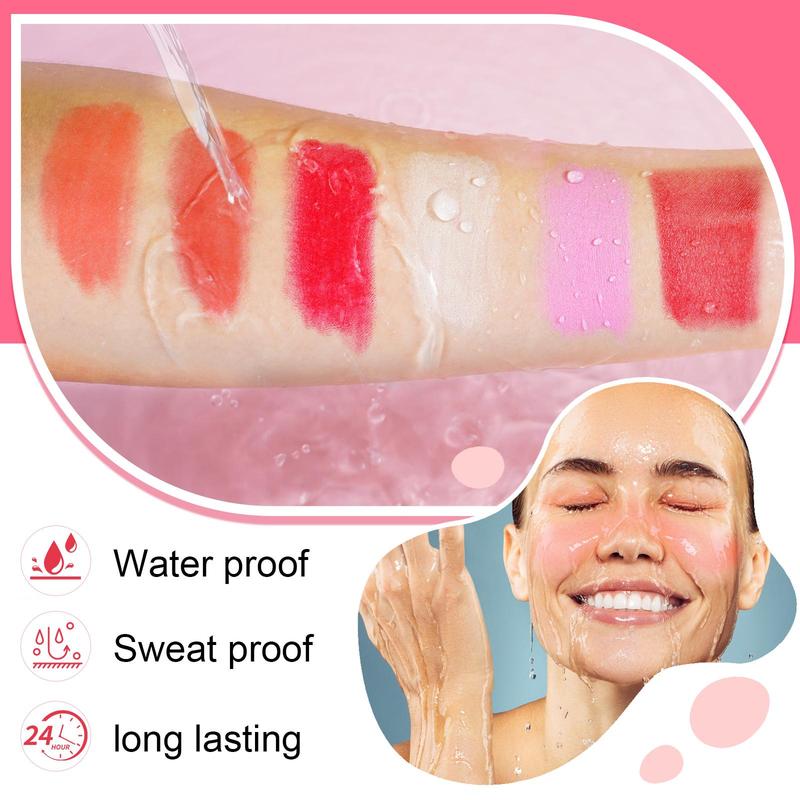 Long Lasting Blush Stick, Waterproof Blush for Cheeks, Lips, Eyes, Multi-purpose Makeup Tool for Women & Girls