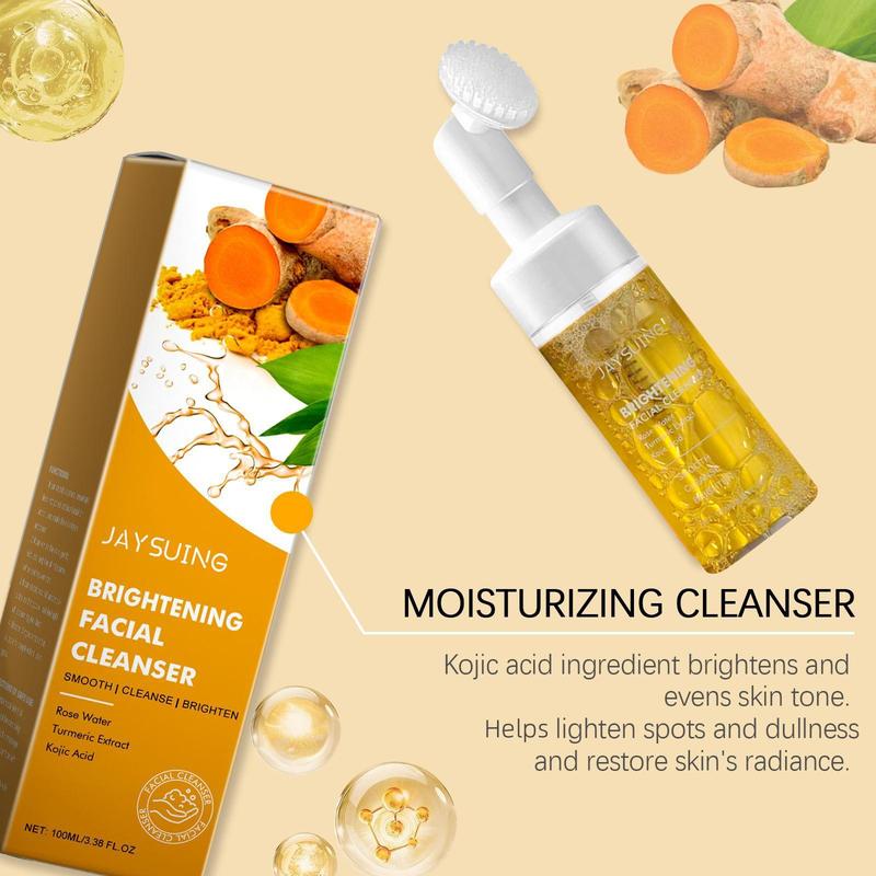 Turmeric Brightening Facial Cleanser, Gentle Cleansing Facial Cleanser, Moisturizing Facial Skin Care Product for Women & Men, Face Care Products, Christmas Gift