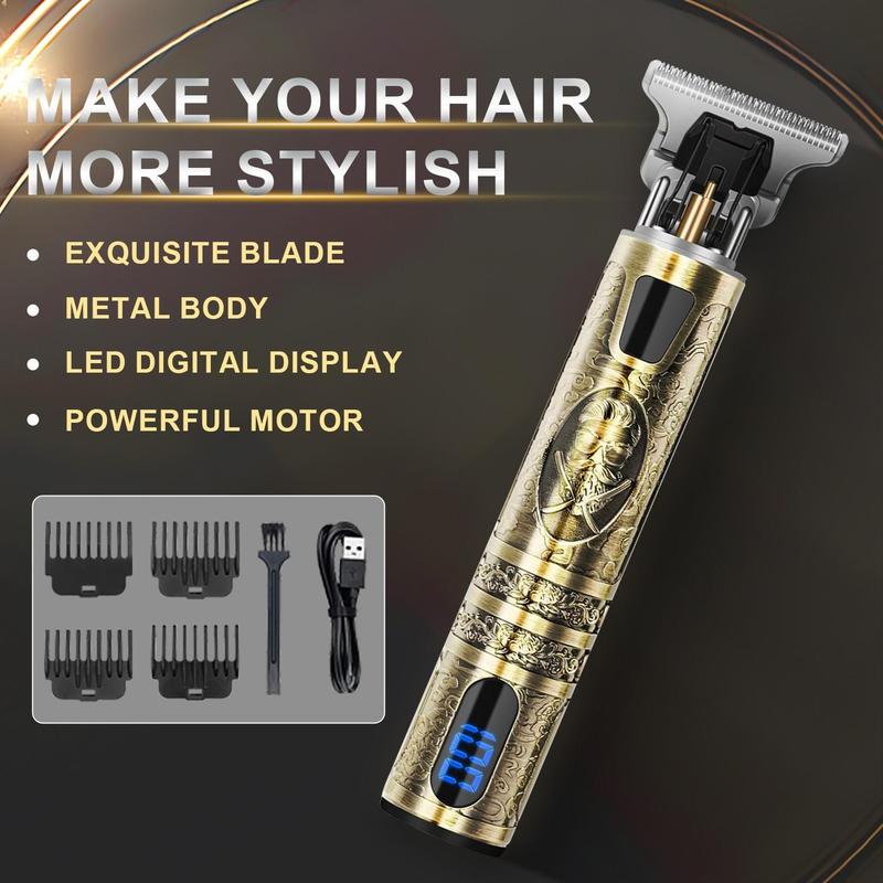 Professional Electric Hair Clipper Set, Rechargeable Hair Clipper With 1 Box LED Display Screen, Men's Cordless Charging Hair Clipper for Christmas Gift, Waterproof Electric Trimmer, Winter & New Year Gift, Stocking Fillers