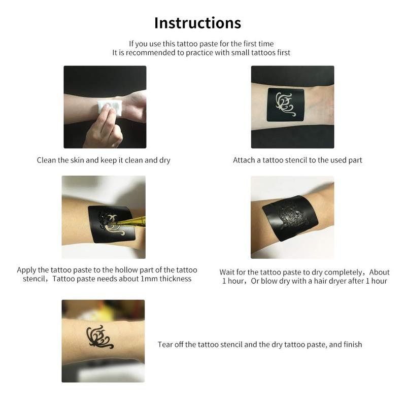 Gorgeous 95 Pcs 3 Pages Tattoo Stencils along with 4 Pcs 3 Temporary Tattoo Kit! Available in Black, Brown, and Maroon colors. A must-have for tattoo enthusiasts or those looking to try out temporary tattoos!