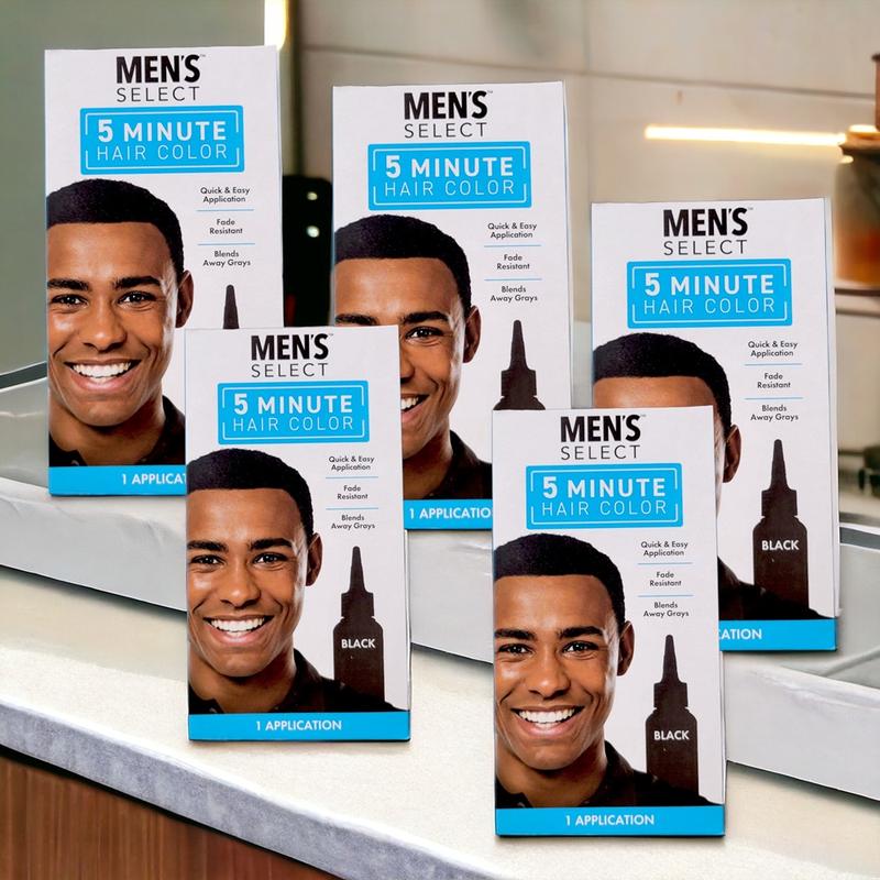 Men's Select Long Lasting Black Hair Dye for Men in just 5 min,Natural color,Ammonia-free Gentle Haircare Salon