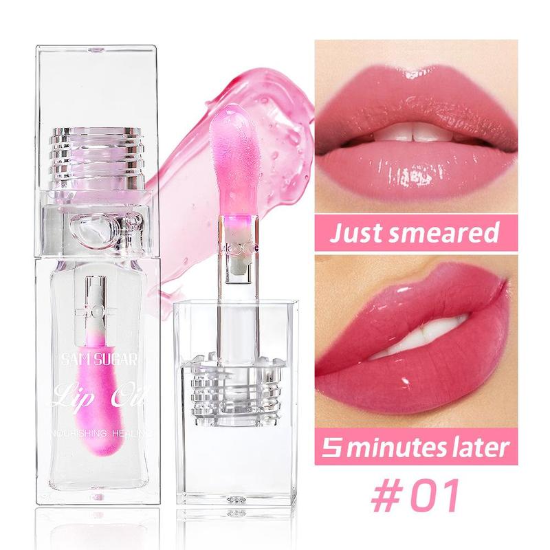 Temperature Color Changing Lip Oil, 4 Counts set Moisturizing Easy Coloring Lip Gloss, Non-stick Cup Lip Glaze for Women