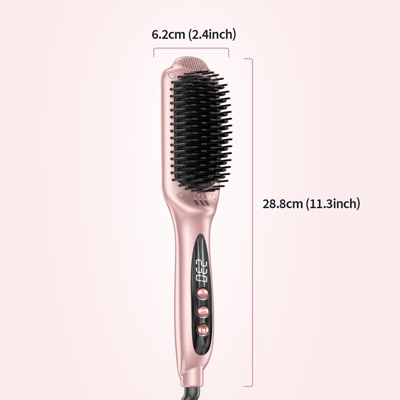 LANDOT Negative Ion Ceramic Heated Straightening Brush Smooth Salon Straightener Comfort Straightener 