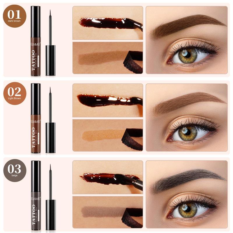 ELAIMEI Tattoo Eyebrow Gel Makeup Waterproof Lasting Eye Brow Enhancers Liquid Gel 3pcs