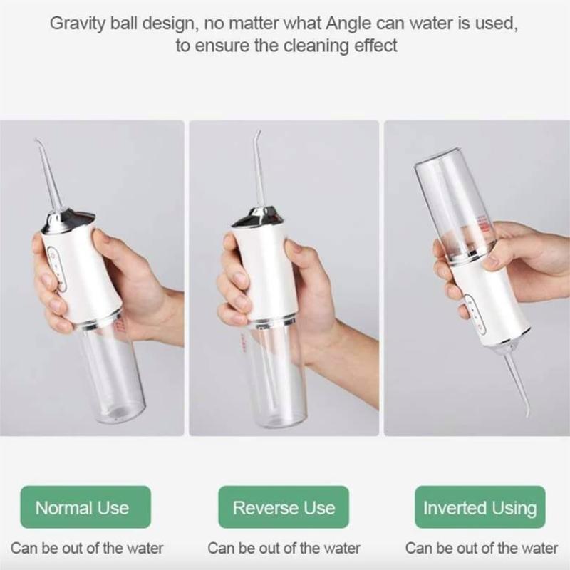 Portable Rechargeable Water Flosser for Teeth, High Pressure, 4 Jet Tips, Travel-Friendly Design