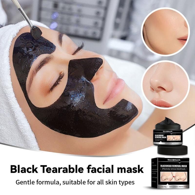 Black Tear Mask, Natural Power, Deep Cleansing, Skin Cleansing, Nose Cleansing, Hydrating and Moisturizing, Facial Treatment, Bamboo Charcoal Mask