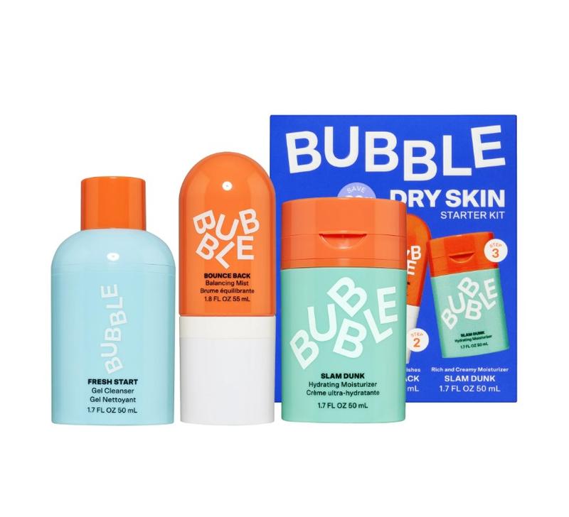 Bubble Skincare 3-Step Hydrating Routine Bundle, for Normal to Dry Skin, Unisex, Set of 3