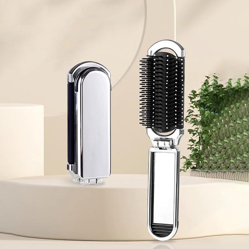 Portable Hair Comb with Makeup Mirror, Foldable Hair Comb, Hair Styling Comb for Daily Use, Travel Hair Comb, Makeup Tools