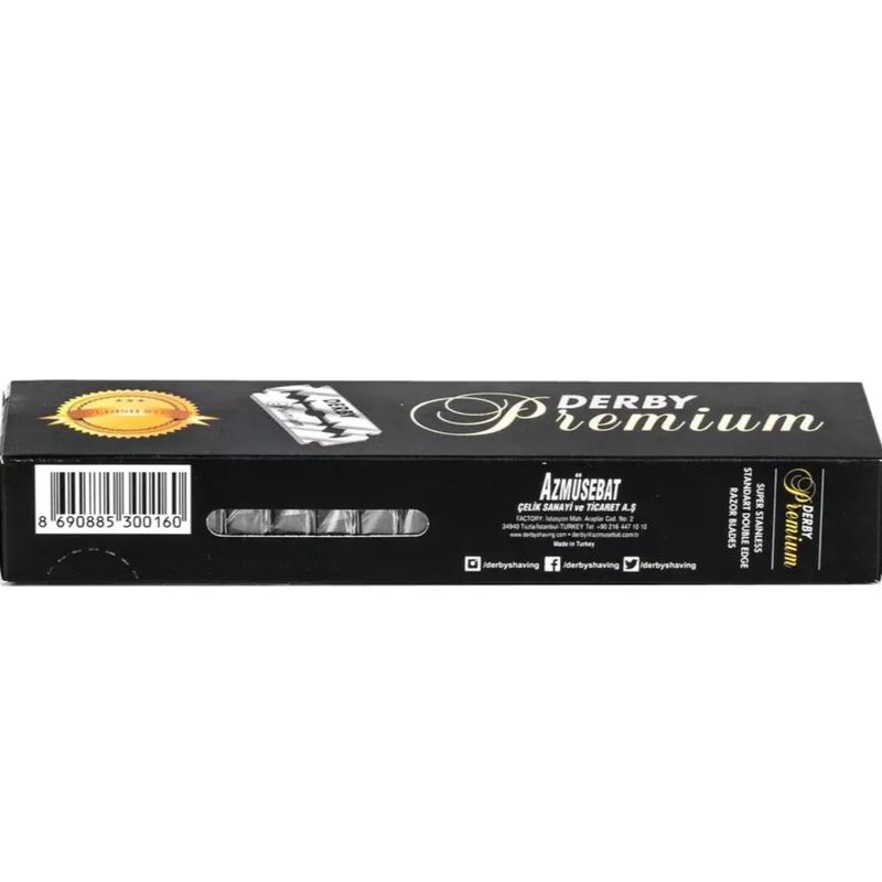 Derby Premium Double Edge Safety Razor Blades, 100 blades pack DE for wet shaving