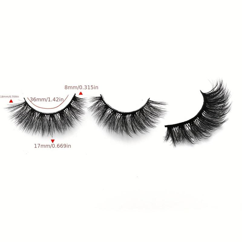 Fluffy False Eyelashes, Natural Look Eyelash Extensions, Wispy Cat Eye Look Faux Strip Lashes, Eye Makeup Strip Lash for Women & Girls