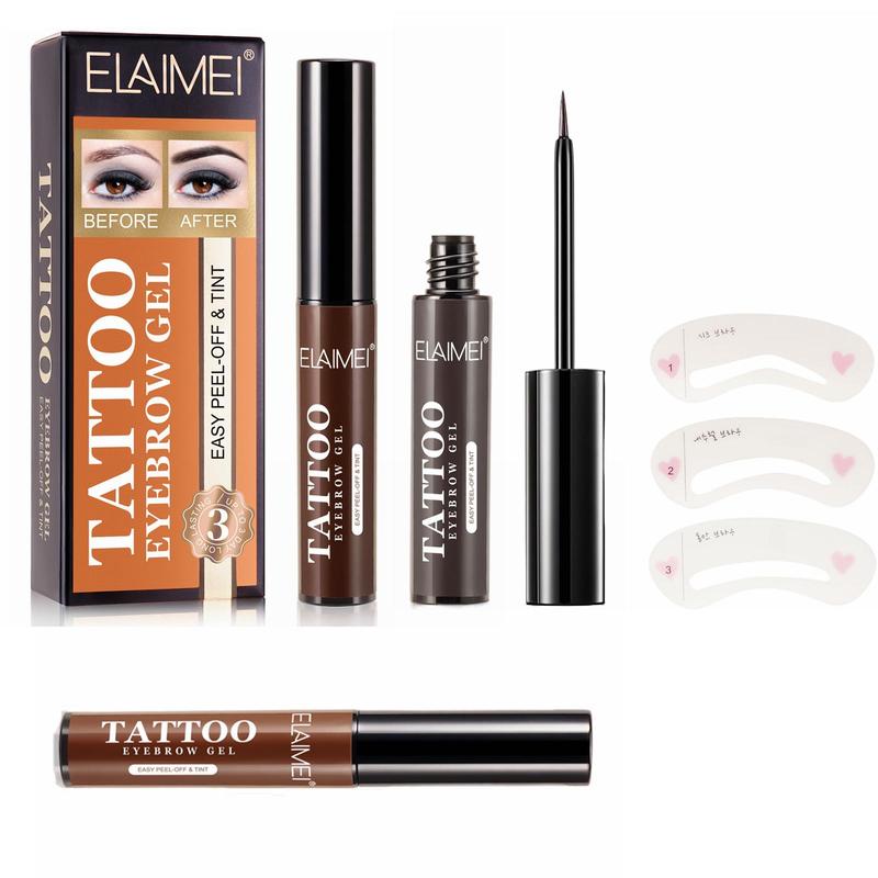 ELAIMEI Tattoo Eyebrow Gel Makeup Waterproof Lasting Eye Brow Enhancers Liquid Gel 3pcs