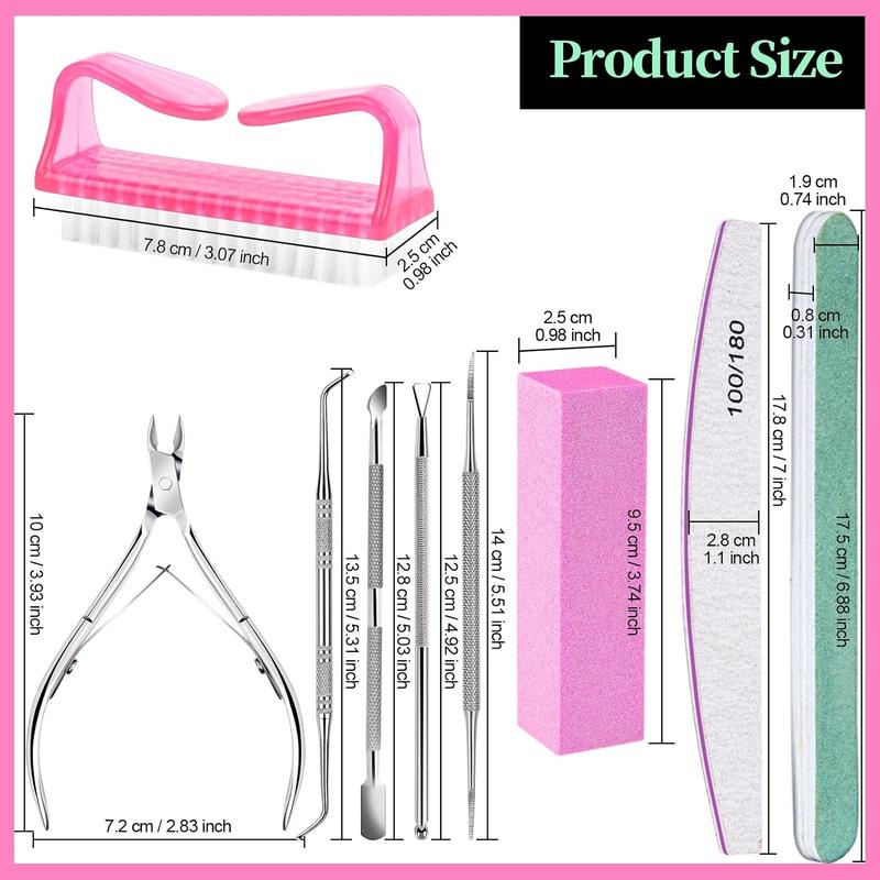 Nail Care Tool Kit, Nail Files 100 180, Nail Buffer Block, Cuticle Nippers, Cuticle Trimmer, Cuticle Pusher, Nail Lifter for Ingrown Toenails, Nail Tools, Nail Kit, Pedicure & Manicure Tools