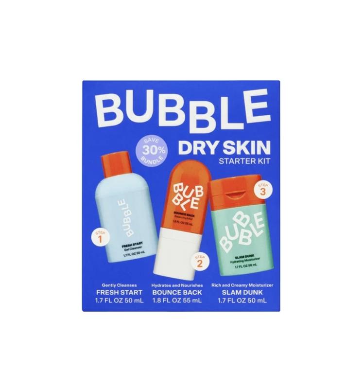 Bubble Skincare 3-Step Hydrating Routine Bundle, for Normal to Dry Skin, Unisex, Set of 3