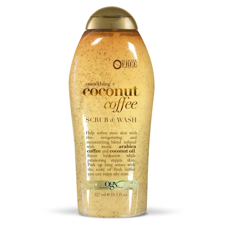 OGX Smoothing + Coconut Coffee Exfoliating Body Scrub with Arabica Coffee & Coconut Oil, Moisturizing Body Wash for Dry Skin, Paraben-Free with Sulfate-Free Surfactants, 19.5 Fl Oz Body Care Hydrating Skin Care Blend