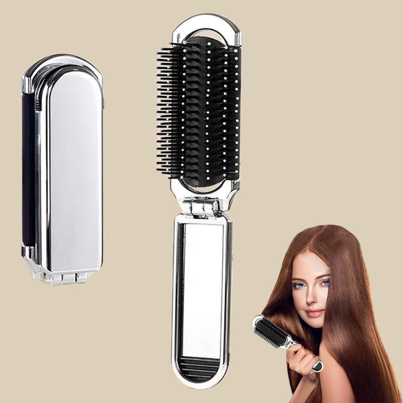 Portable Hair Comb with Makeup Mirror, Foldable Hair Comb, Hair Styling Comb for Daily Use, Travel Hair Comb, Makeup Tools