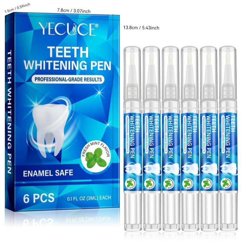 Teeth Brightening Pen, 6 Counts box Gentle Teeth Polishing Pen, Professional Teeth Brightening Products for Men & Women, Oral Care Product