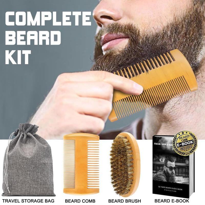 Beard Kit,Beard Grooming Care Kit w Beard Wash,2 Pack Beard Serum,Beard Oil,Balm,Comb,Brush,Scissor,Bag,E-Book,Mens Stocking Stuffers for Men Dad,Valentines Day Gifts for Him Boyfriend Husband Hair Care Comfort