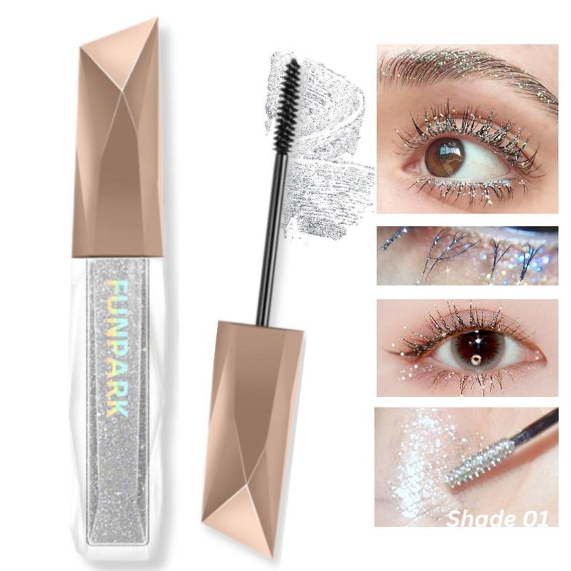 Glitter Mascara, 1 Count Waterproof Long Lasting Mascara, Professional Eye Enhancement Makeup Products for Women & Girls, Christmas Gift