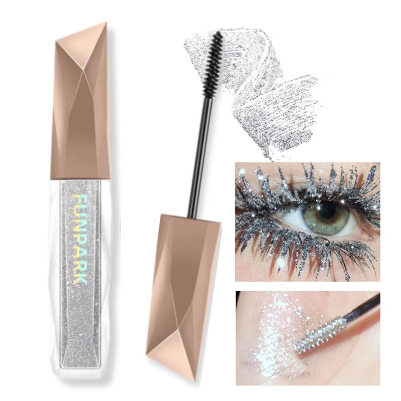 Glitter Mascara, 1 Count Waterproof Long Lasting Mascara, Professional Eye Enhancement Makeup Products for Women & Girls, Christmas Gift