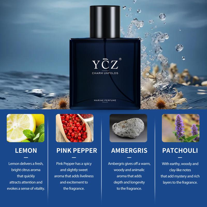 (Early Christmas promotion Only $7.98)YCZ Midnight Marine Man Cologne, Long Lasting Men perfume,Men's cologne , Gift,1.7oz(50ml)