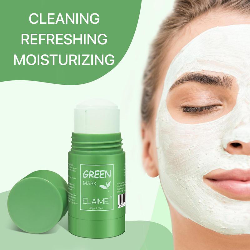 ELAIMEI Green Tea Clay Stick for Face – Blackhead Remover Mask with Green Tea Extract, Deep Pore Cleansing & Hydration, Improves Complexion for Men & Women, Skincare, Skin Repair