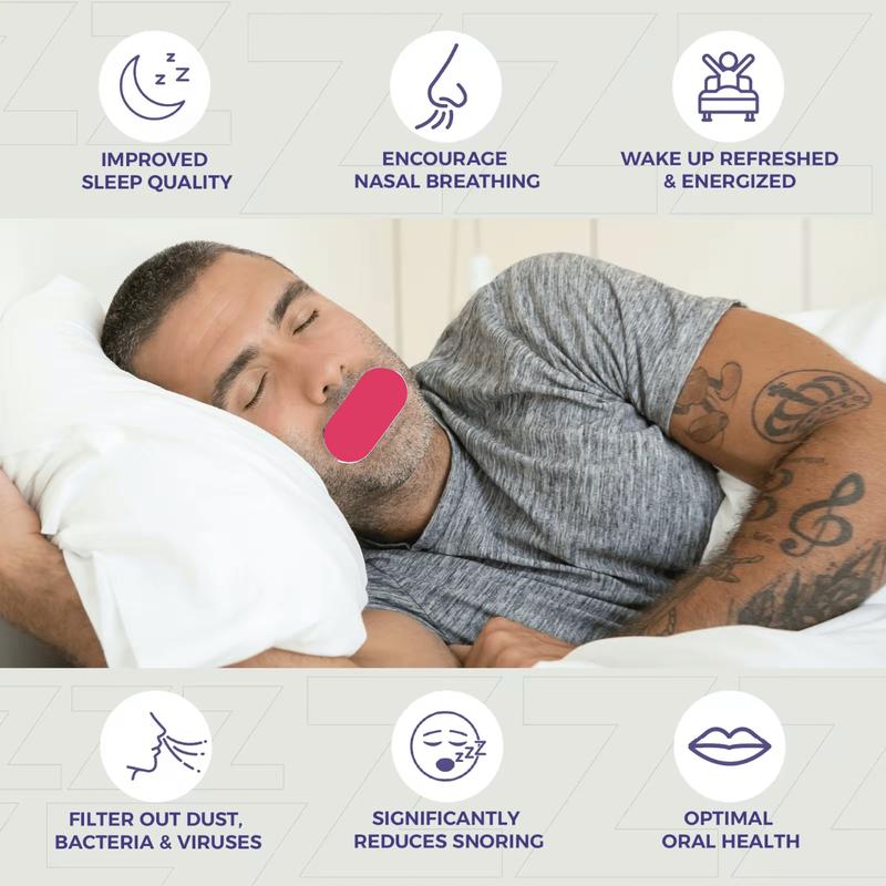 Pink - 30 Pack Mouth Tape Anti Snoring Sleep - Gentle Skincare - Comfort