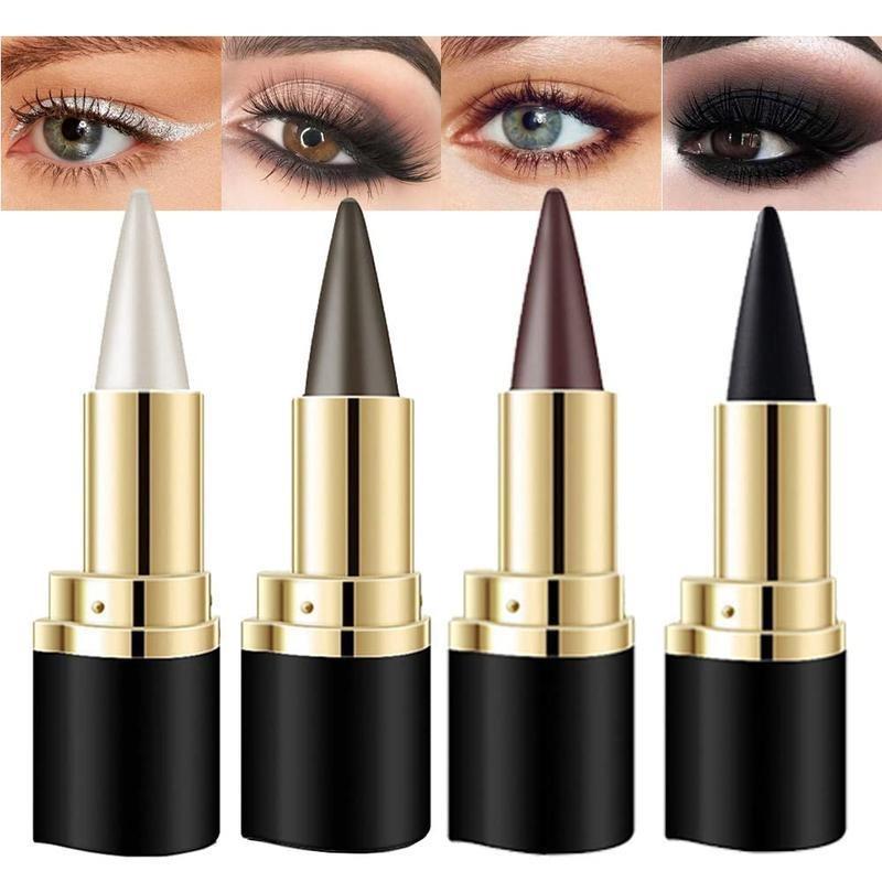 Black Eyeliner Pencil Waterproof Eye Enhancing Stick Solid Thick Gel Smooth 24 Hours Long Lasting Smoky Eye Liner, Cosmetic Beauty Lipliner, Quick Drying Eyeliner Pen, Professional Daily Makeup Accessories, Beetlejuice Makeup