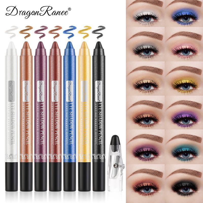 12-color Eyeshadow Stick, 1 Count Waterproof Long Lasting Eye Shadow Pencil, Glitter Eye Brightener Stick, Eye Makeup Tool for Women