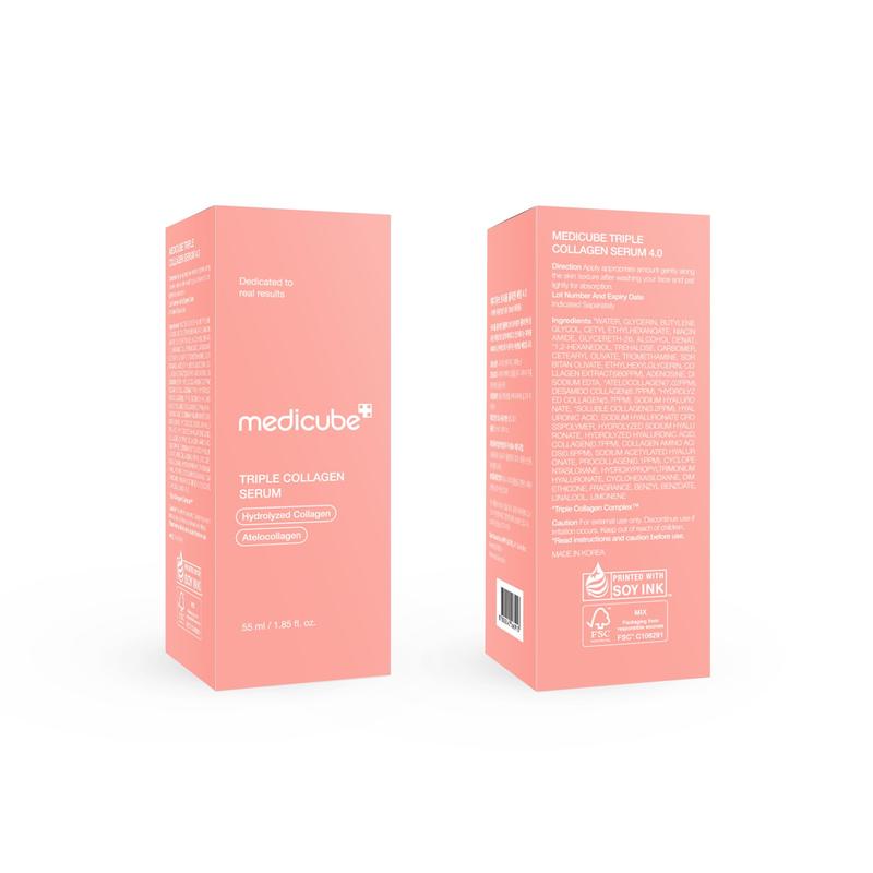 Medicube Triple Collagen Serum 1.85 fl.oz - Nourish dull skin with Triple Collagen Complex - A lightweight serum with Niacinamide and Hyaluronic Acid