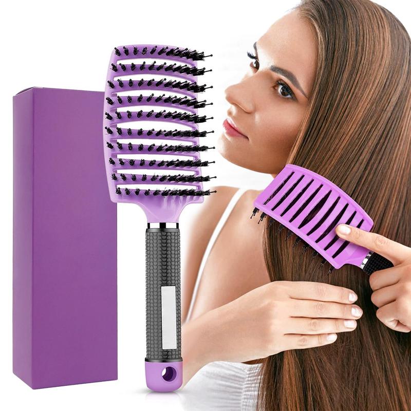 Professional Comb Curved Ventilation Brush for Men and Women, Heatless Paddle Smoothing Brush for Quick Blow Drying Of Wet Hair for Fluffy Styling, Hair Cleansing