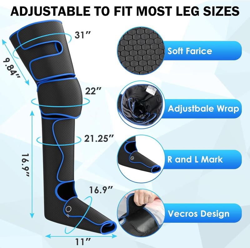 Leg Massager, Air Compression Leg Massager for Circulation, Relaxation, and Pain Relief - 6 Modes & 3 Vibration Settings, Ideal Gift for Men, Women, and Families, Perfect for Thanksgiving, Christmas, and New Year