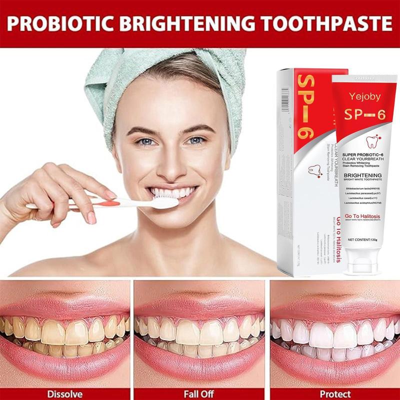 [90% People Choose] Probiotic Sp-6 Toothpaste, Sp-6 Brighten Toothpaste, SP 6 Toothpaste,Fresh Breath, Sp-6 Toothpaste 4.2 oz