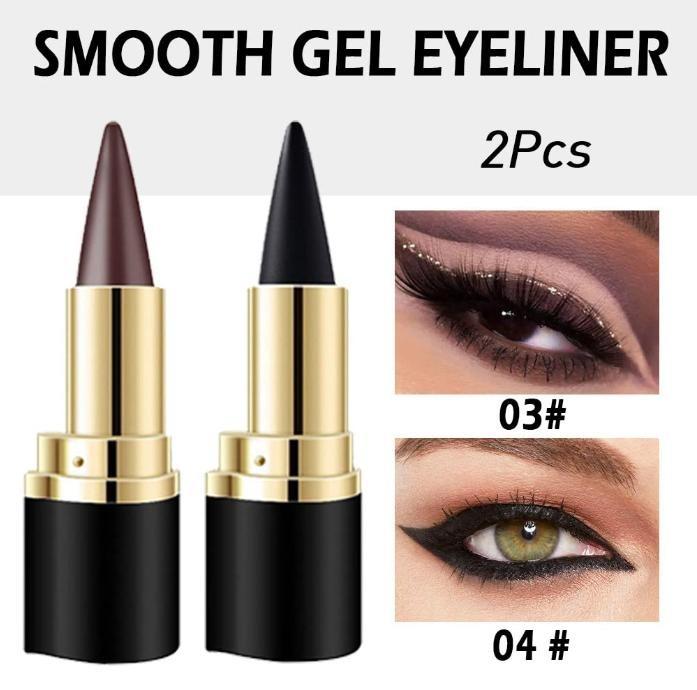 Black Eyeliner Pencil Waterproof Eye Enhancing Stick Solid Thick Gel Smooth 24 Hours Long Lasting Smoky Eye Liner, Cosmetic Beauty Lipliner, Quick Drying Eyeliner Pen, Professional Daily Makeup Accessories, Beetlejuice Makeup