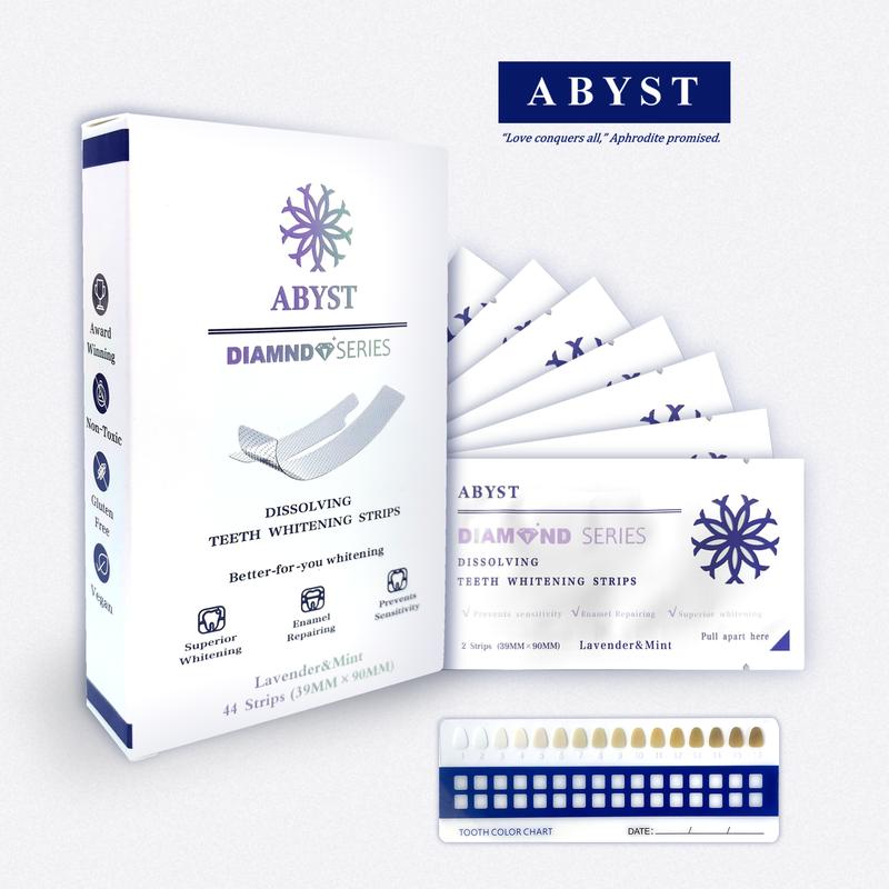 ABYST Diamond Teeth Whitening Strip Kit for Sensitive Product Enamel Natural Safe Green White Strips, Deep Teeth Stains Removal Gentle Teeth Whitener