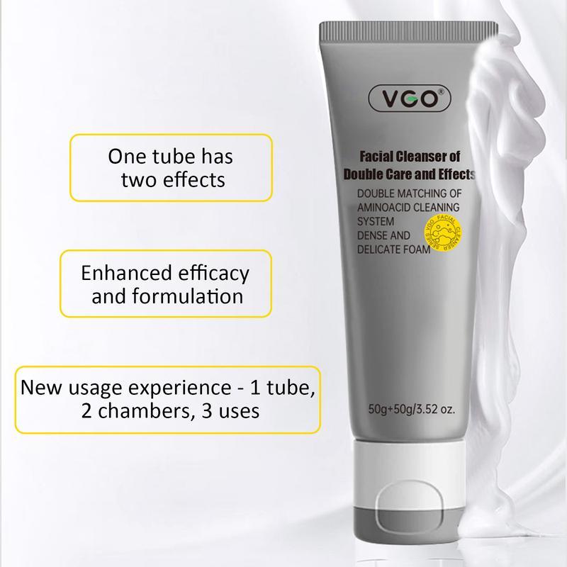 VGO-Vitamin C Serum, Moisturizer, and Facial Cleanser Set Cleansing Moisturizing Suitable for sensitive skin  Gentle vitamin  c Moisture Skincare Acne Charcoal vitamin c serum Coconut Cream