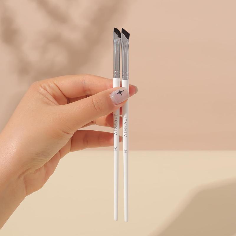 Albeaut Eyeliner Brow Brush Angled Thin Gel Liner Makeup Brush Fine Point Eyebrow Brushes Flat Brow Tint Brush Kit Applicator Tool