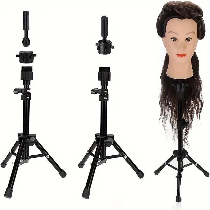 Adjustable Hair Model Tripod, 1 Count Hair Model Tripod Stands, Wig Stand Tripod, Heatless Styling Tools Suitable for Beauty, Hair Training and Canvas Frame