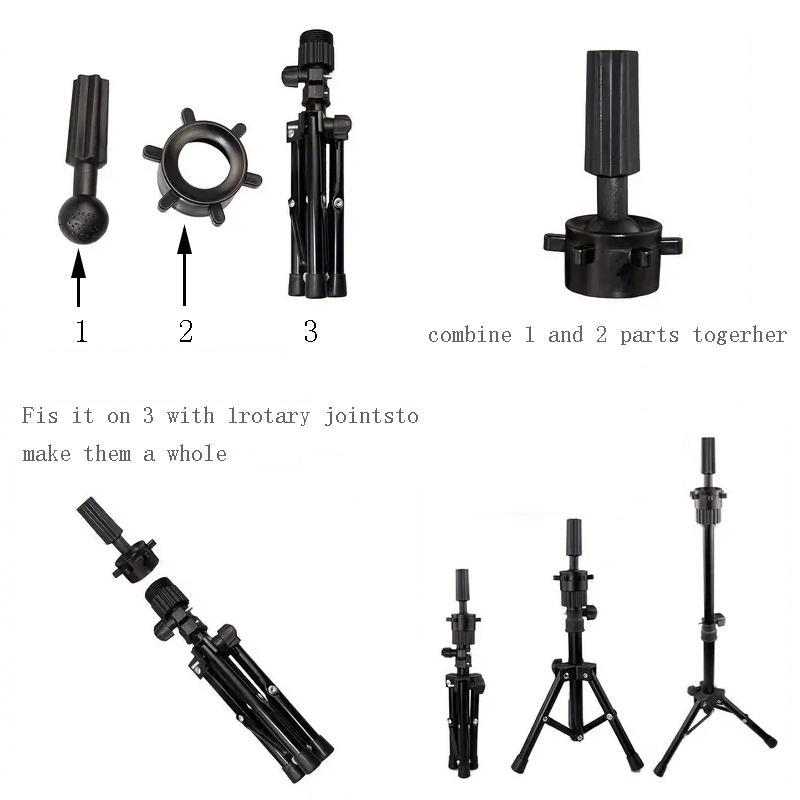 Adjustable Hair Model Tripod, 1 Count Hair Model Tripod Stands, Wig Stand Tripod, Heatless Styling Tools Suitable for Beauty, Hair Training and Canvas Frame