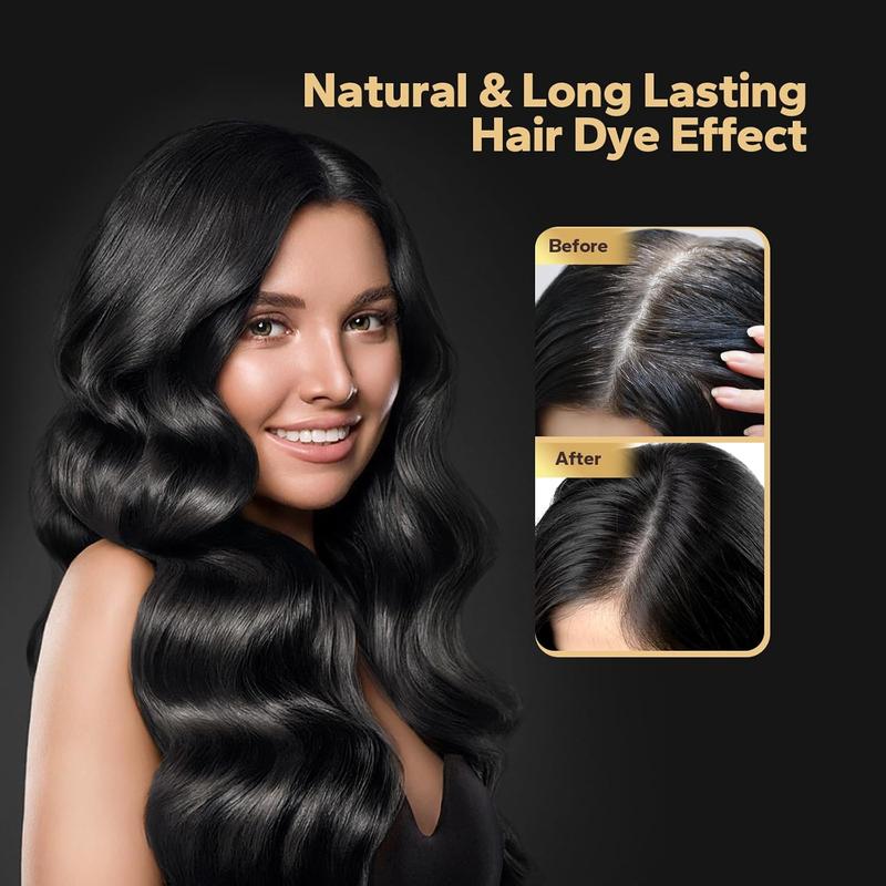 HyperHair Hair Dye Shampoo, Herbal Ingredients Hair Dye, Shampoo for Gray Hair for Women & Men, Long Lasting & Coverage Haircare