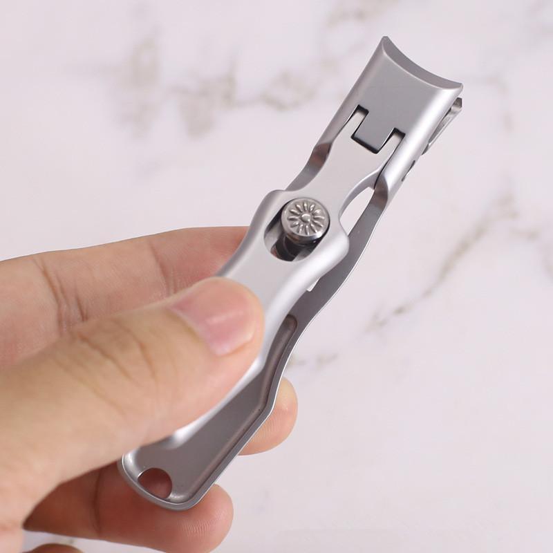 Stainless Steel Nail Clipper, Large Opening Anti-splash Nail Clipper, Flat Nail Clipper, Thick Hard Nail Special Nail Tools, Christmas Gift