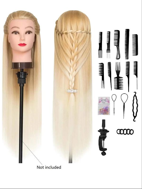 Hair Styling Mannequin Head with Diy Set and Table Clamp, Hair Styling Practice Mannequin, Professional Hair Styling Training Tool for Salon & Barber Shop