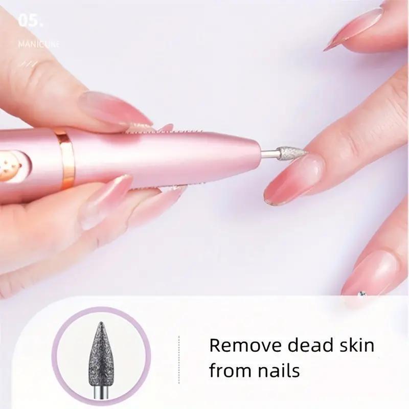 Electric Nail Drill Kit, 1 Set Portable Nail Polisher with Accessories, Professional Nail Drill Machine for Home & Salon Use