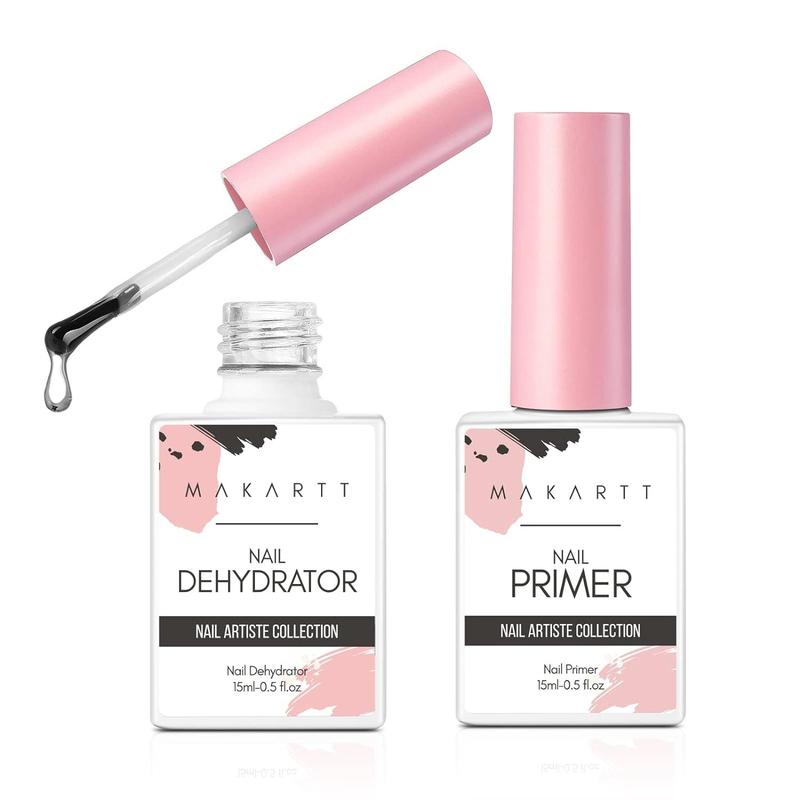 Makartt Nail Dehydrator and Primer Set - 15ML 0.5 oz - Acid-Free, Air Dry Nail Care Nail Art