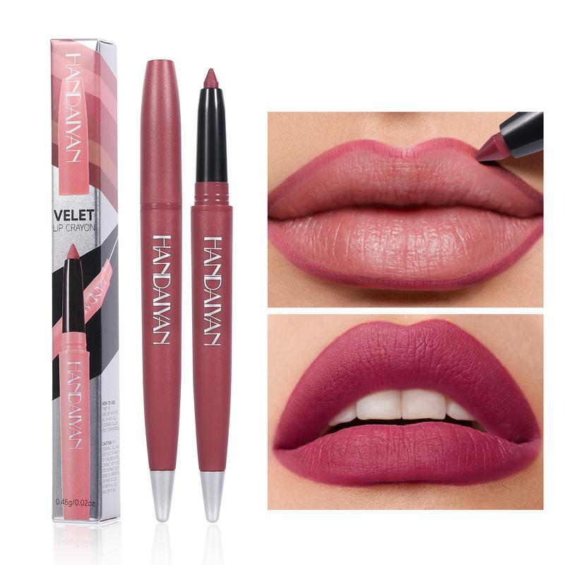 HANDAIYAN Matte Lip Liner Smooth Ultra Fine Lip Pencil, Velvety Nude Lip Stain Waterproof Lip Liner, Highly Pigmented Retractable Soft Lip Liner Precision Tip Lip Crayon Creamy Lip Liner