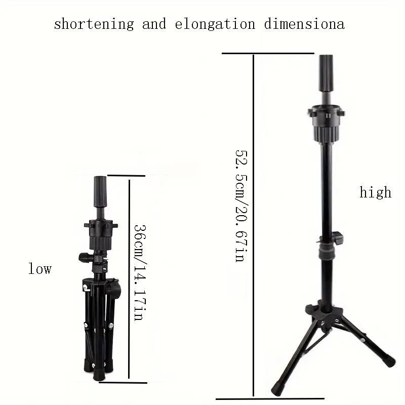 Adjustable Hair Model Tripod, 1 Count Hair Model Tripod Stands, Wig Stand Tripod, Heatless Styling Tools Suitable for Beauty, Hair Training and Canvas Frame