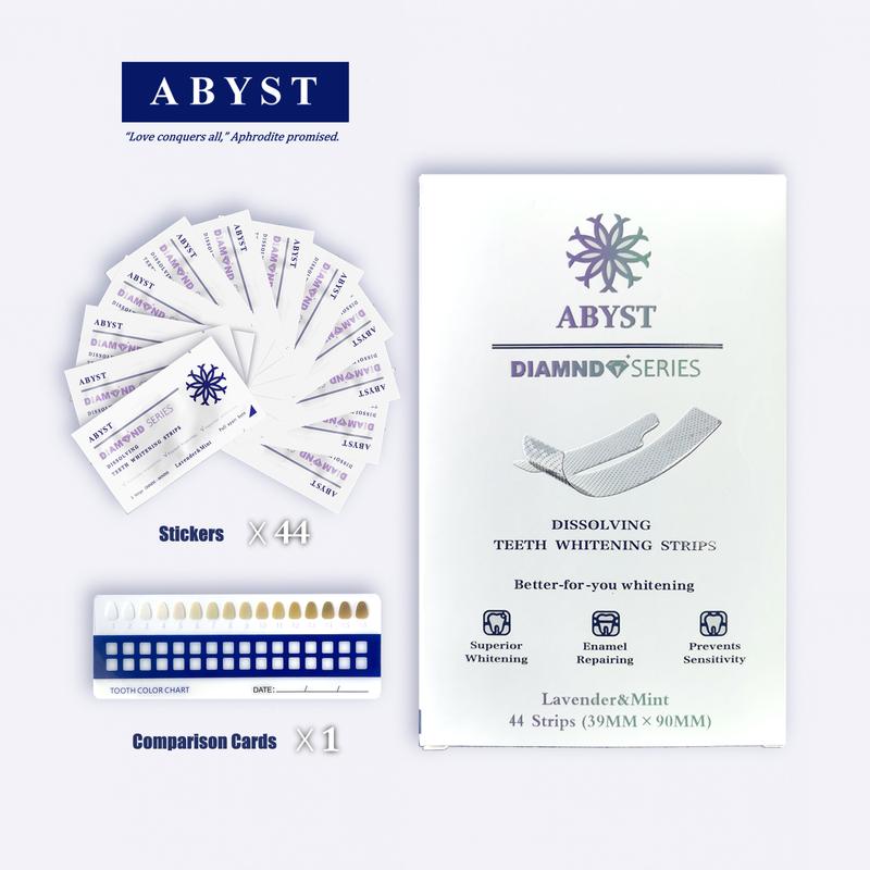 ABYST Diamond Teeth Whitening Strip Kit for Sensitive Product Enamel Natural Safe Green White Strips, Deep Teeth Stains Removal Gentle Teeth Whitener