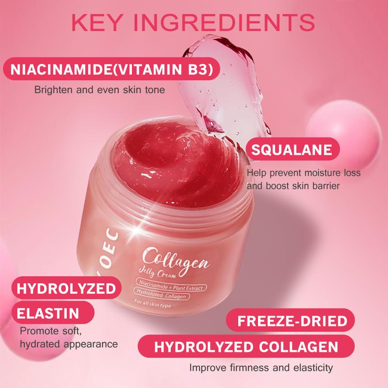 KOEC -Collagen Jelly CreamNiacinamide Gel Moisturizing&Brightening Mask l instant ClowBooster Skin Barrier,DeepHydration,Reduce Dryness | FacialMoisturizer | For All SkinTypes l3.38f1.oz | Skincare ComfortHydrating Moisture Moisturizing