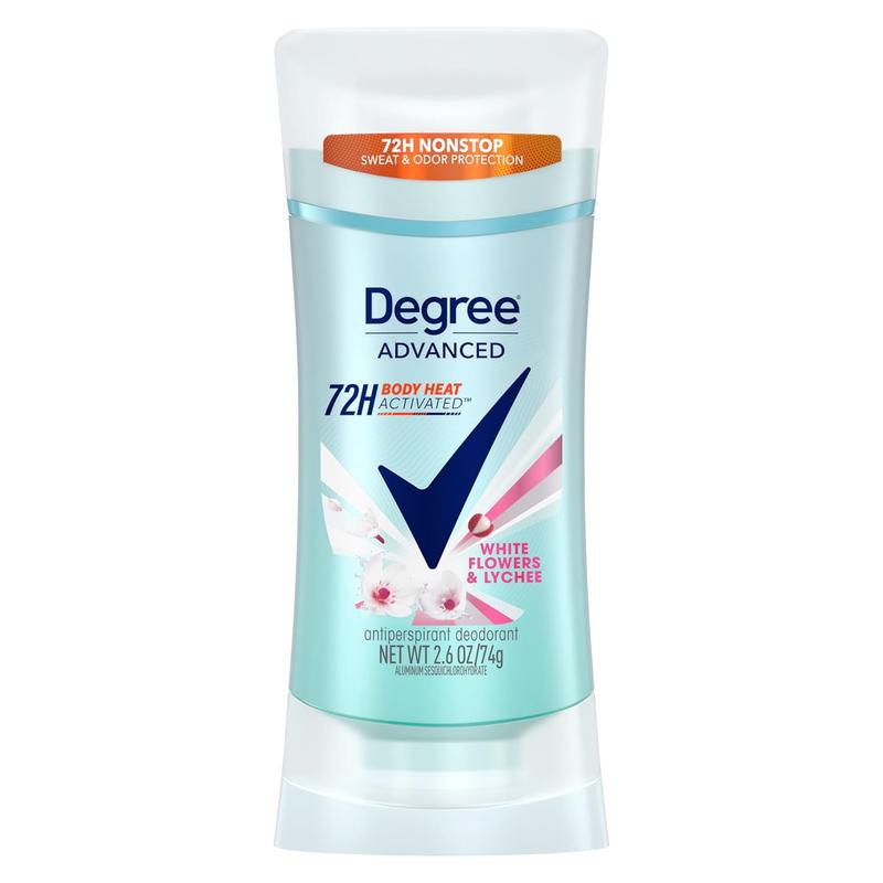 Degree Advanced Protection Antiperspirant Deodorant White Flowers & Lychee for 72-Hour Sweat & Odor Control for Women, with Body Heat Activated Technology